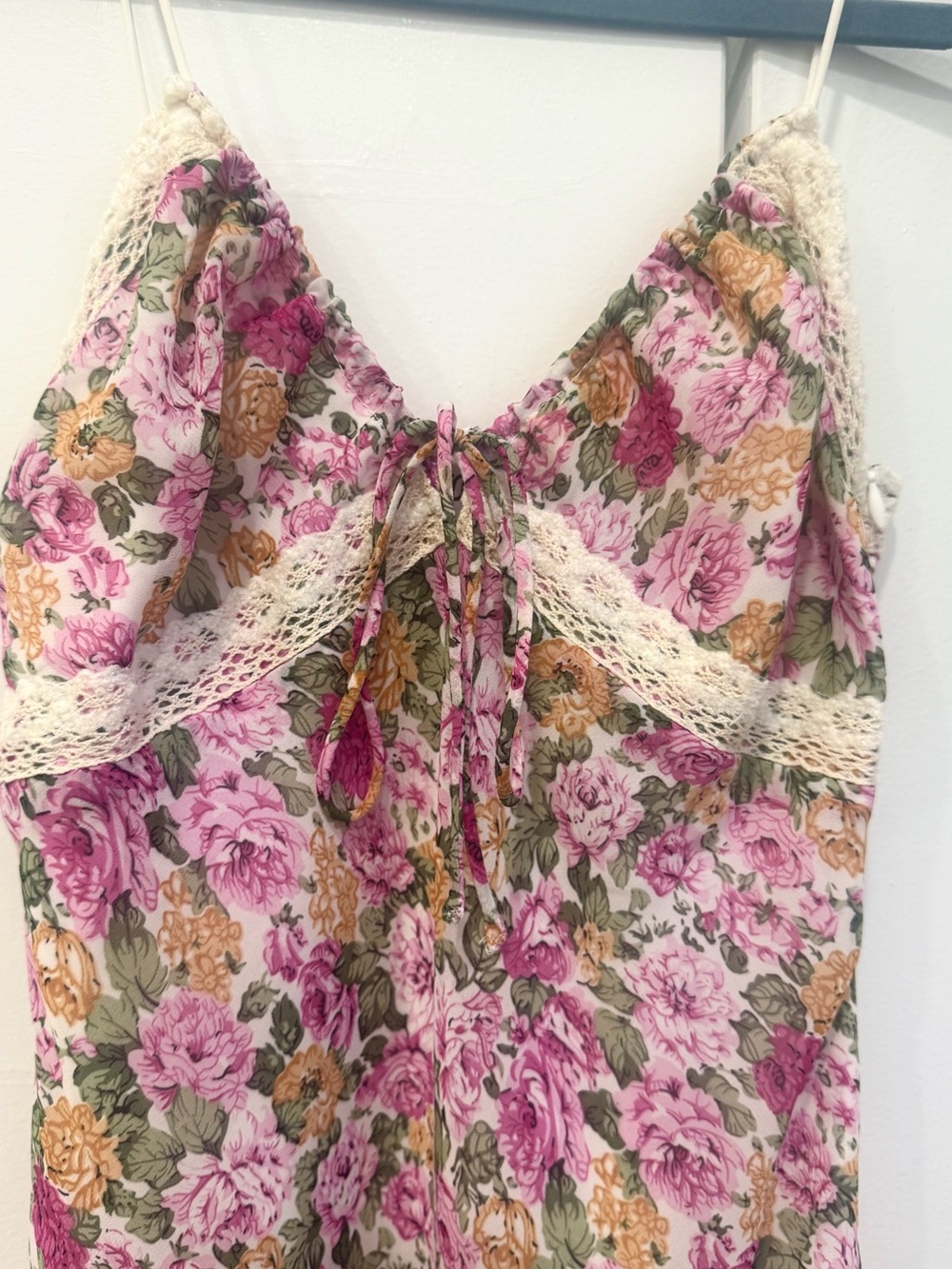 Princess Polly floral Maxi Slip spaghetti strap Dress Lace Trim Sz XS NWOT - Picture 13 of 14